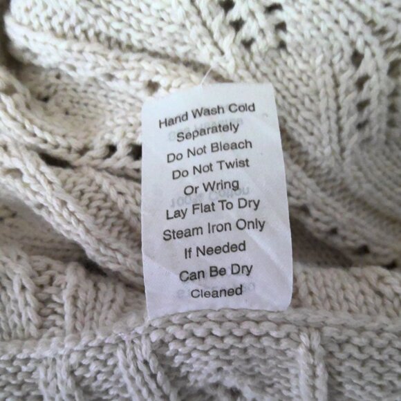 Cabi Cardigan Sweater Cream / Bone Circle Shawl Knit Open Front Draped EUC Sz M - Picture 7 of 7